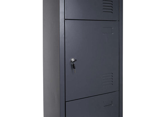 Cosmo Casa - Lockerkast - Metaal - Antraciet - 180×38×45 cm