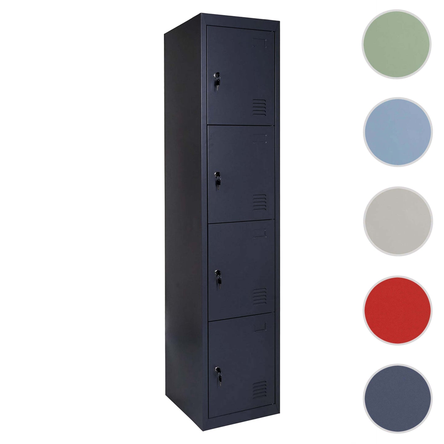 Cosmo Casa - Lockerkast - Metaal - Antraciet - 180×38×45 cm