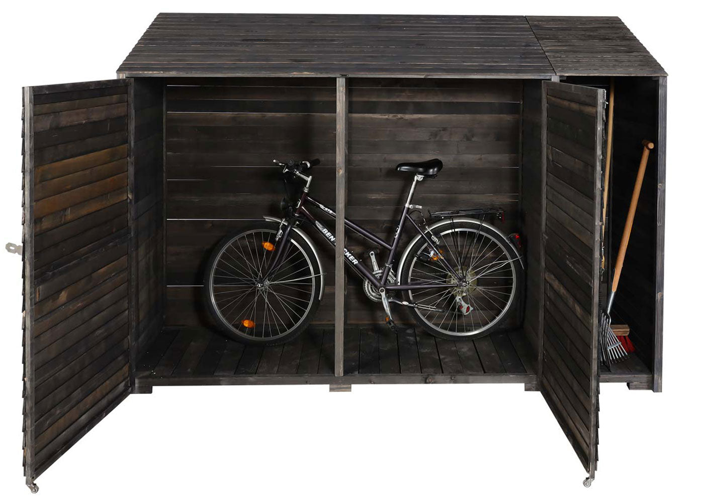 Cosmo Casa - Apparatuurloods & Apparatuurkast - Gebeitst Hout - Antracietgrijs - 180×250×93 cm