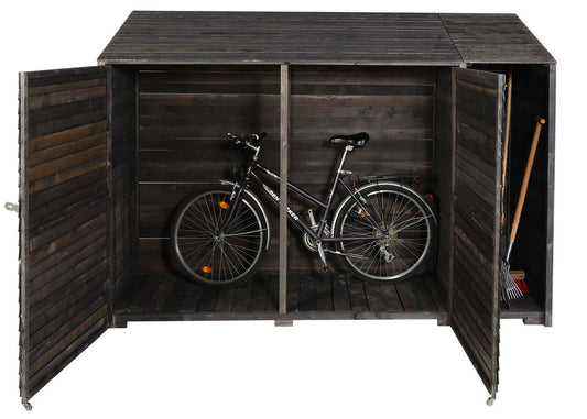 Cosmo Casa - Apparatuurloods & Apparatuurkast - Gebeitst Hout - Antracietgrijs - 180×250×93 cm