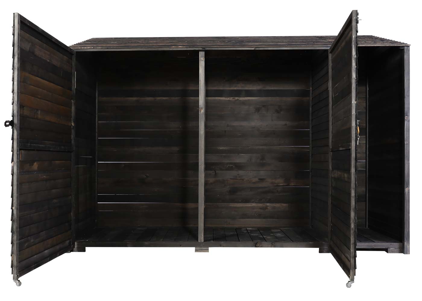 Cosmo Casa - Apparatuurloods & Apparatuurkast - Gebeitst Hout - Antracietgrijs - 180×250×93 cm