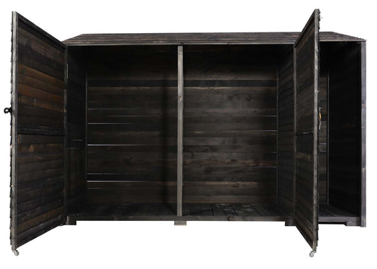 Cosmo Casa - Apparatuurloods & Apparatuurkast - Gebeitst Hout - Antracietgrijs - 180×250×93 cm