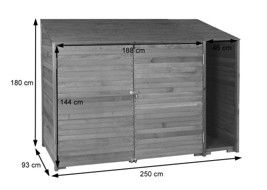 Cosmo Casa - Apparatuurloods & Apparatuurkast - Gebeitst Hout - Natuurlijke Kleur - 180×250×93 cm