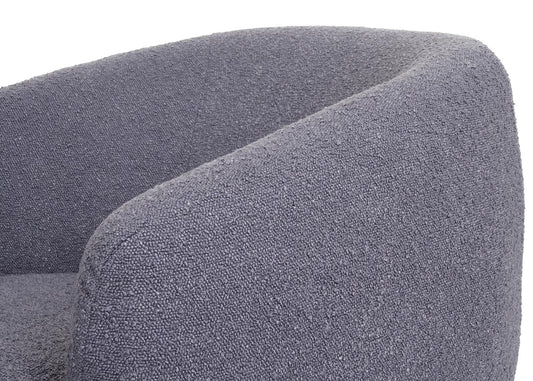 Cosmo Casa - Loungestoel - Draaibaar - Bouclé & Metaal - Donkergrijs