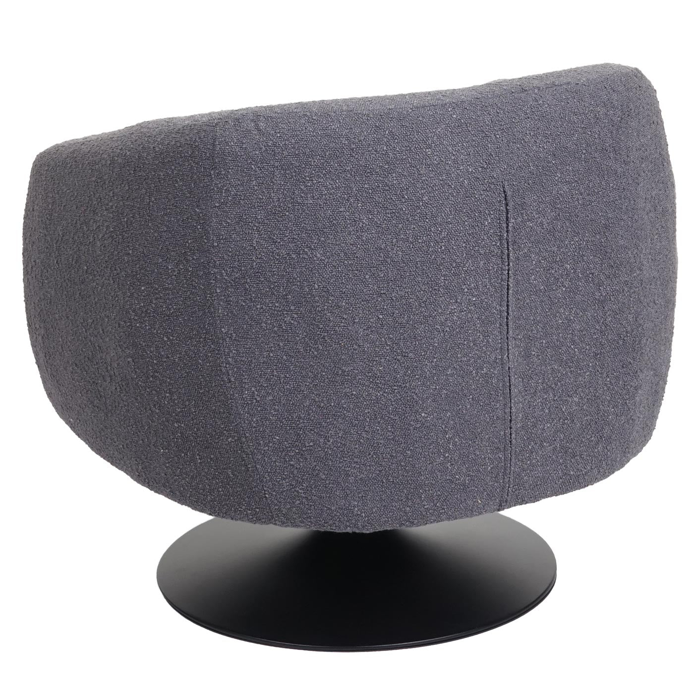 Cosmo Casa - Loungestoel - Draaibaar - Bouclé & Metaal - Donkergrijs