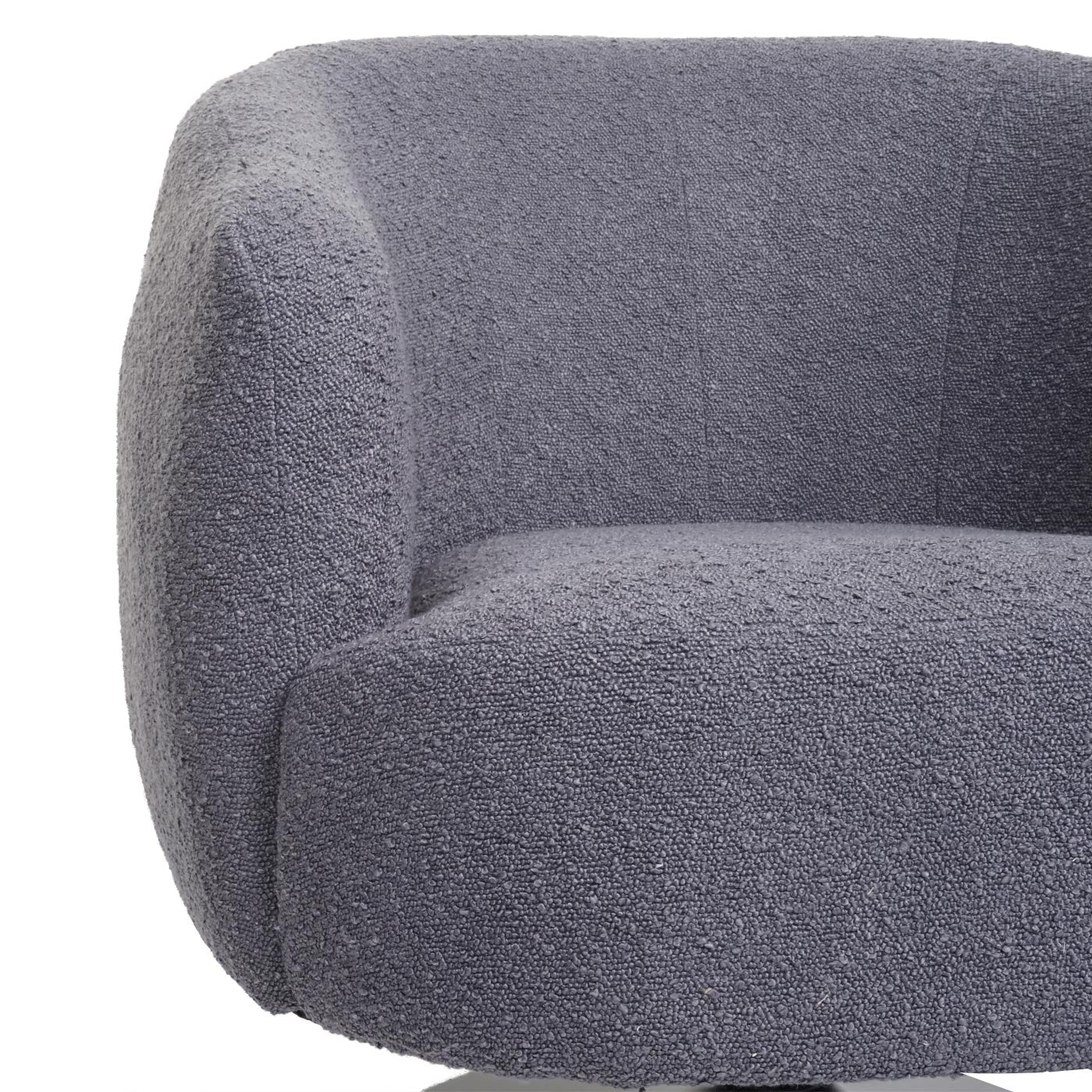 Cosmo Casa - Loungestoel - Draaibaar - Bouclé & Metaal - Donkergrijs