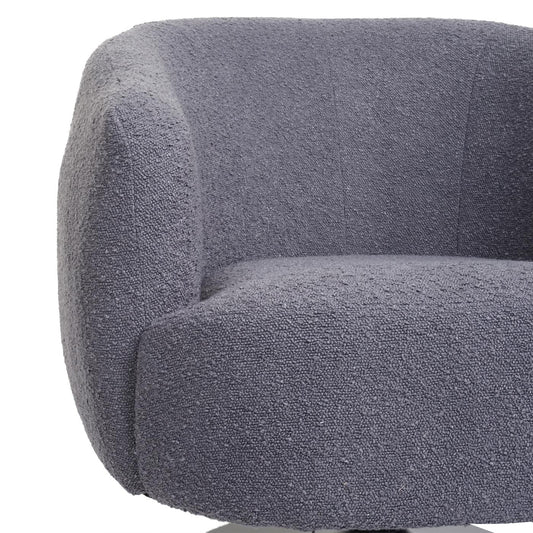 Cosmo Casa - Loungestoel - Draaibaar - Bouclé & Metaal - Donkergrijs