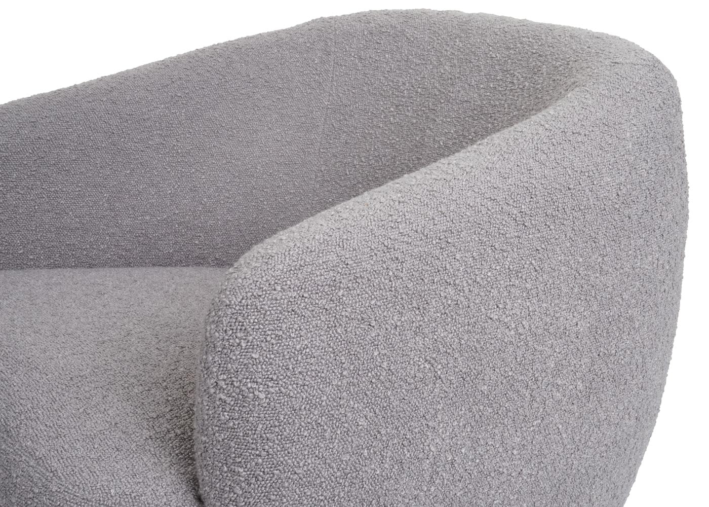 Cosmo Casa - Loungestoel - Draaibaar - Bouclé & Metaal - Lichtgrijs