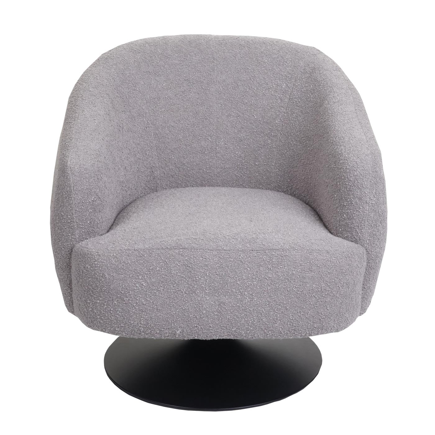 Cosmo Casa - Loungestoel - Draaibaar - Bouclé & Metaal - Lichtgrijs