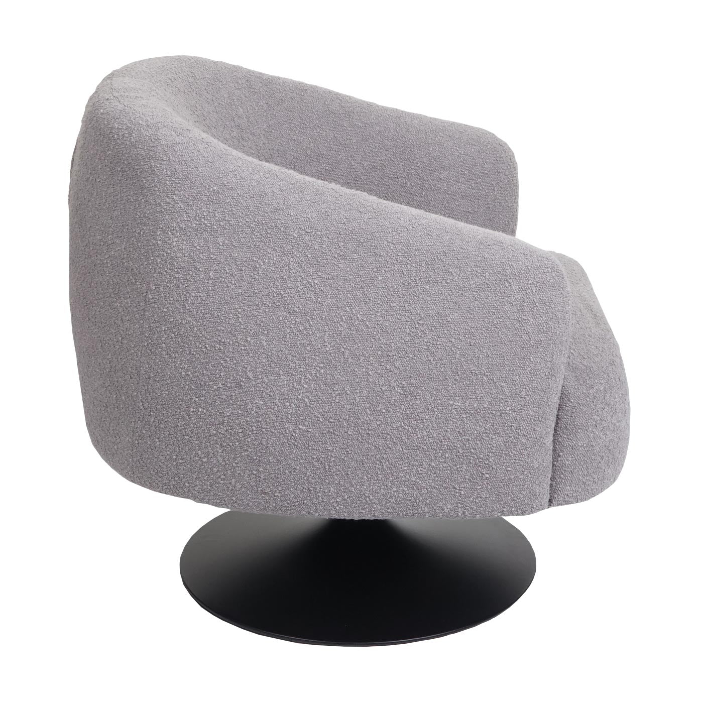 Cosmo Casa - Loungestoel - Draaibaar - Bouclé & Metaal - Lichtgrijs