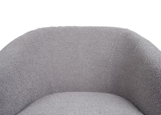 Cosmo Casa - Loungestoel - Draaibaar - Bouclé & Metaal - Lichtgrijs