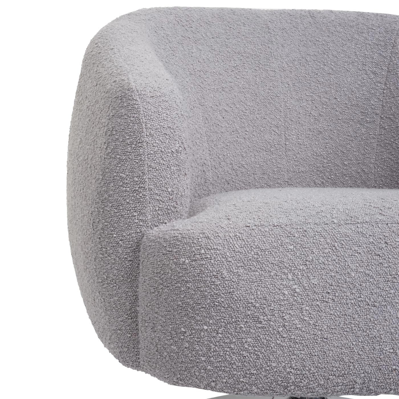 Cosmo Casa - Loungestoel - Draaibaar - Bouclé & Metaal - Lichtgrijs