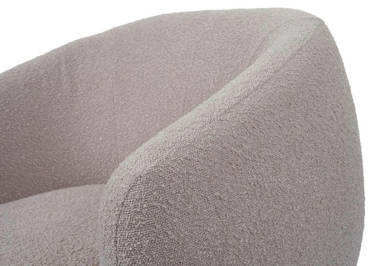 Cosmo Casa - Loungestoel - Draaibaar - Bouclé & Metaal - Crème-Beige