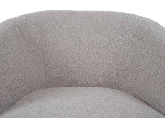 Cosmo Casa - Loungestoel - Draaibaar - Bouclé & Metaal - Crème-Beige