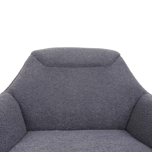 Cosmo Casa - Loungestoel - Bouclé - Textiel & Metaal - Donkergrijs