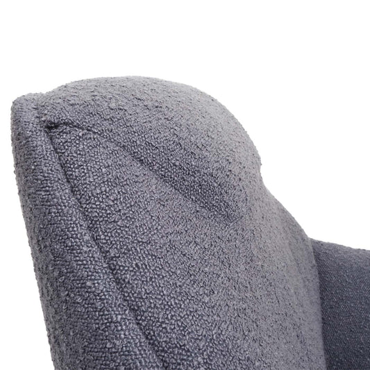 Cosmo Casa - Loungestoel - Bouclé - Textiel & Metaal - Donkergrijs