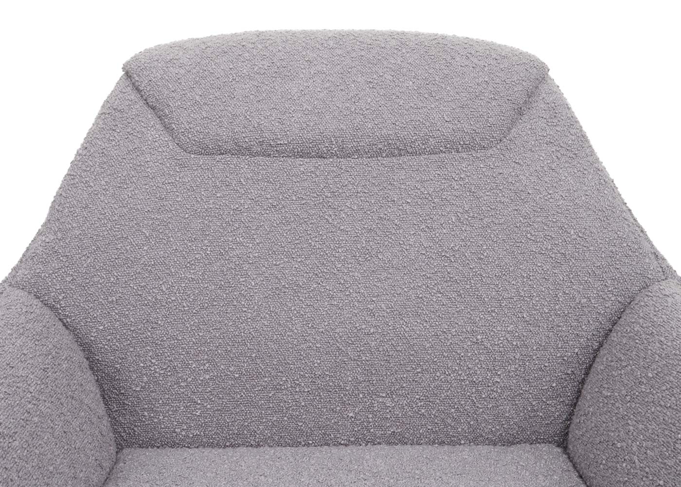 Cosmo Casa - Loungestoel - Bouclé - Textiel & Metaal - Donkergrijs