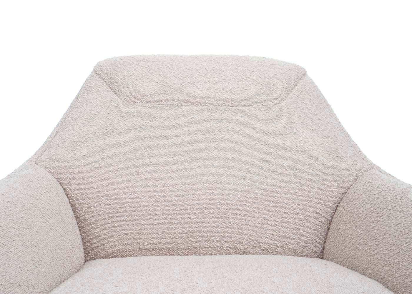 Cosmo Casa - Loungestoel - Bouclé - Textiel & Metaal - Crème-Beige