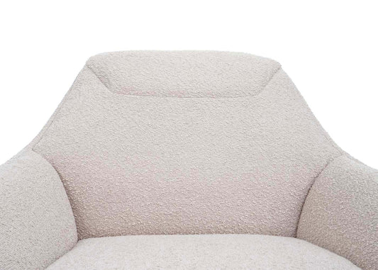 Cosmo Casa - Loungestoel - Bouclé - Textiel & Metaal - Crème-Beige