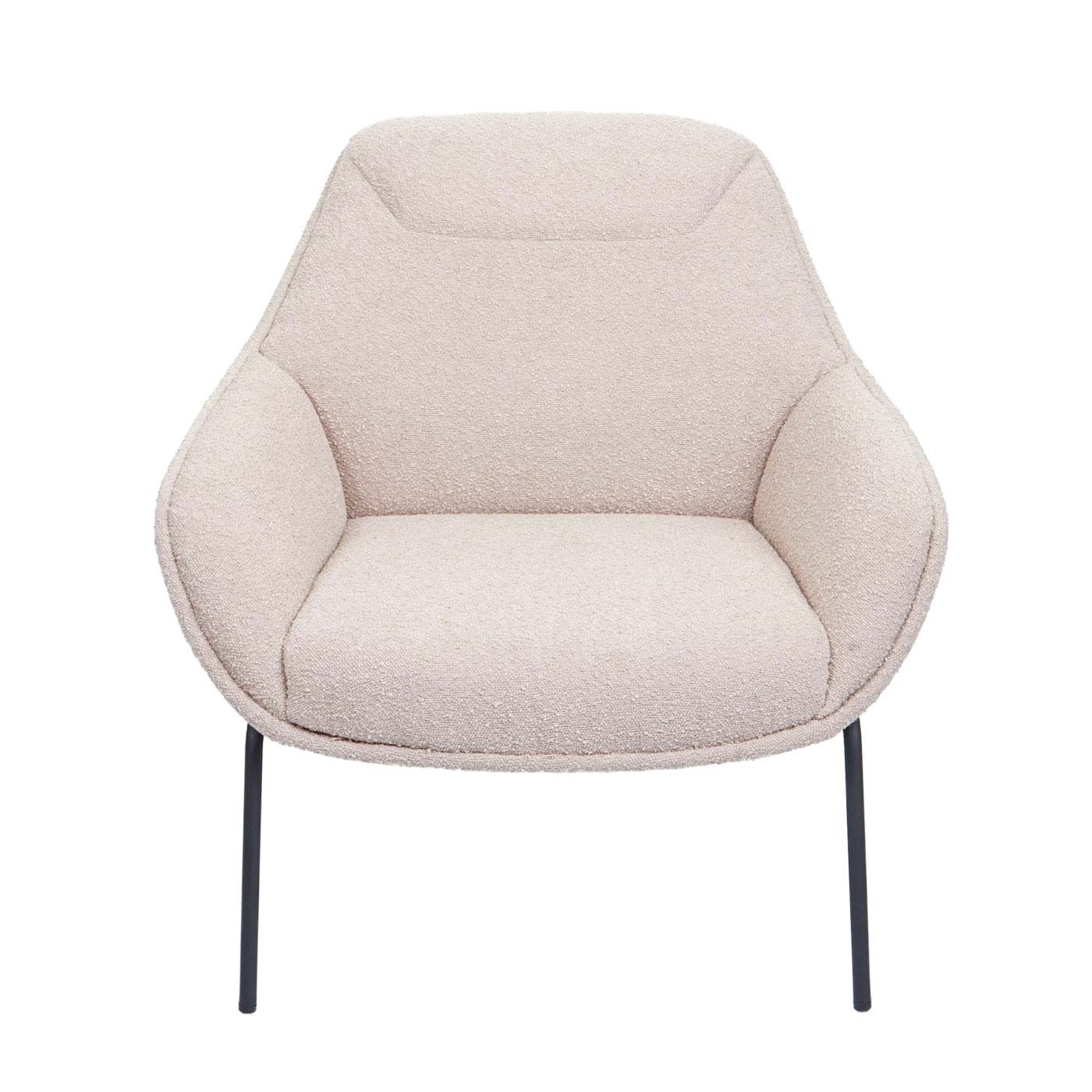 Cosmo Casa - Loungestoel - Bouclé - Textiel & Metaal - Crème-Beige