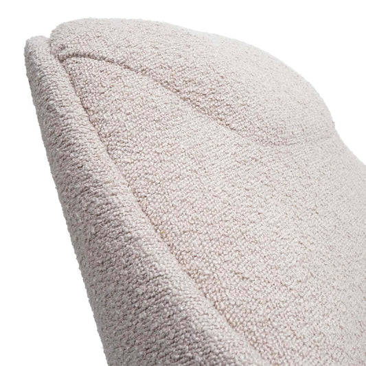 Cosmo Casa - Loungestoel - Bouclé - Textiel & Metaal - Crème-Beige