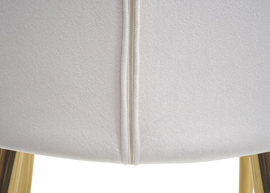 Cosmo Casa - Set van 2 Eetkamerstoelen - Retro - Fluweel - Crème-Wit