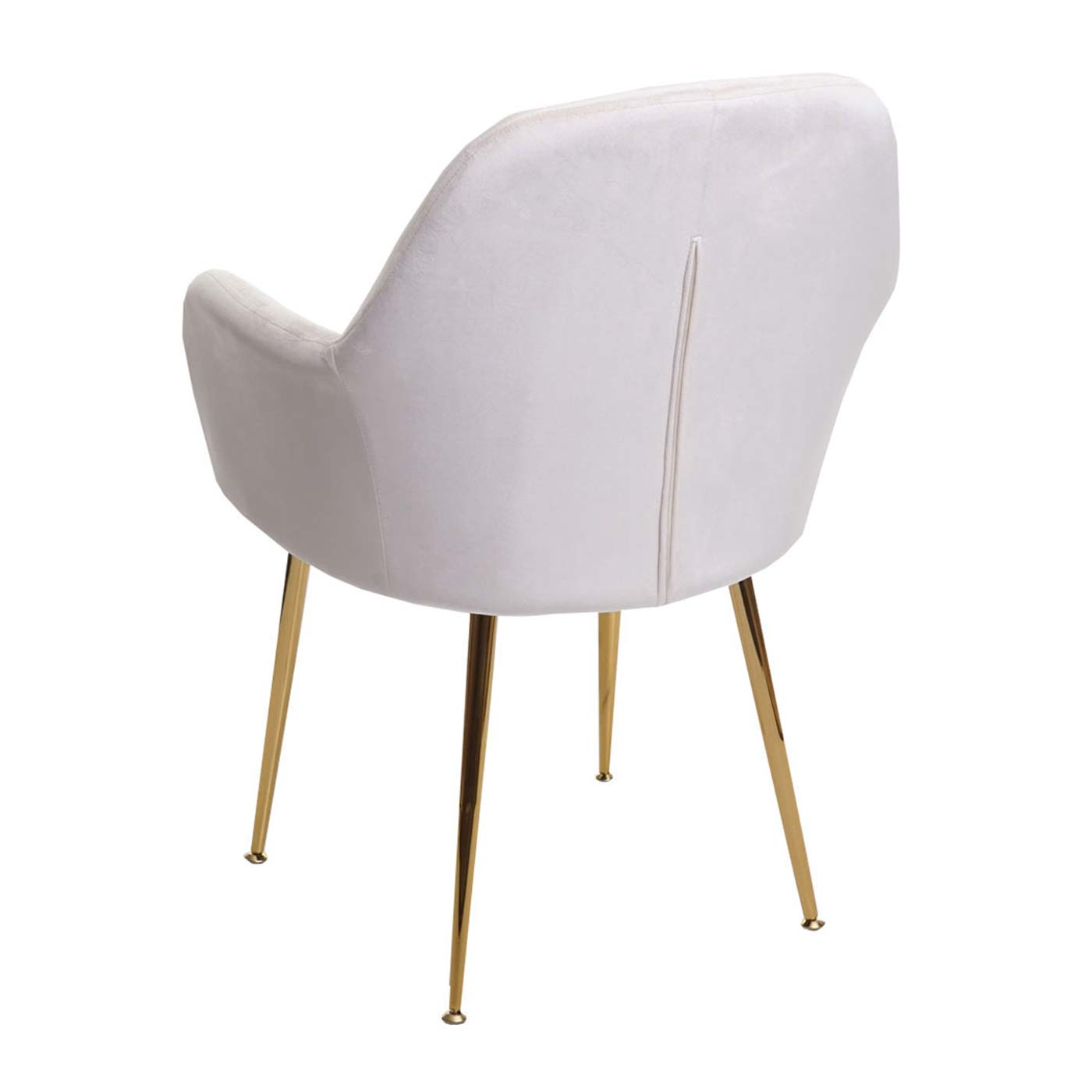 Cosmo Casa - Set van 2 Eetkamerstoelen - Retro - Fluweel - Crème-Wit