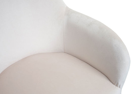 Cosmo Casa - Set van 2 Eetkamerstoelen - Retro - Fluweel - Crème-Wit