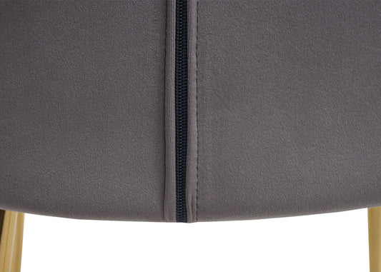 Cosmo Casa - Set van 2 Eetkamerstoelen - Retro - Fluweel - Lichtgrijs