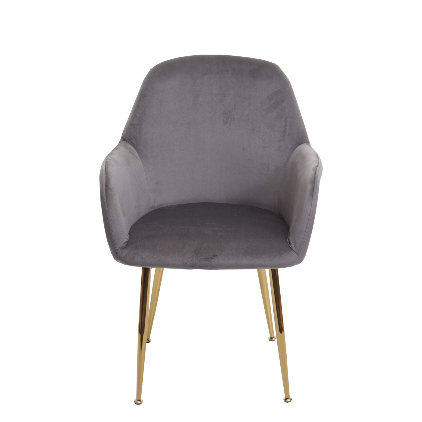 Cosmo Casa - Set van 2 Eetkamerstoelen - Retro - Fluweel - Lichtgrijs