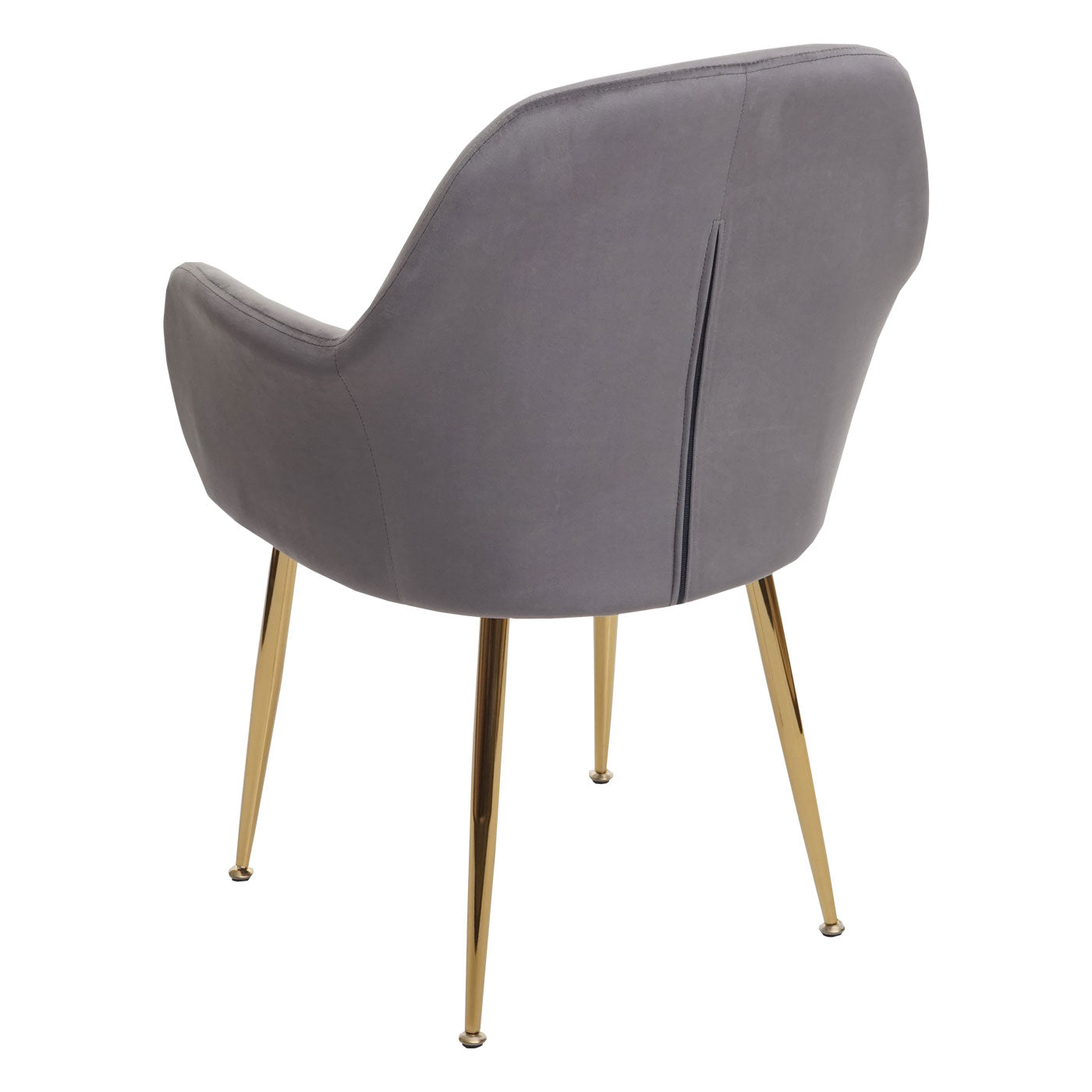 Cosmo Casa - Set van 2 Eetkamerstoelen - Retro - Fluweel - Lichtgrijs