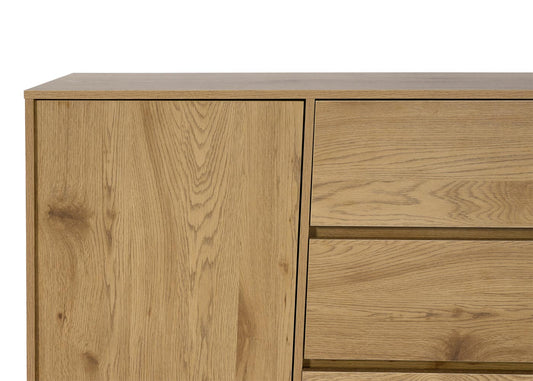 Cosmo Casa - Dressoir - Soft-close lade - MDF - Eikenlook - 86×160×40 cm