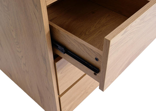 Cosmo Casa - Bureau - Met lade - MDF & Metaal - Eikenlook - 78×121×60 cm