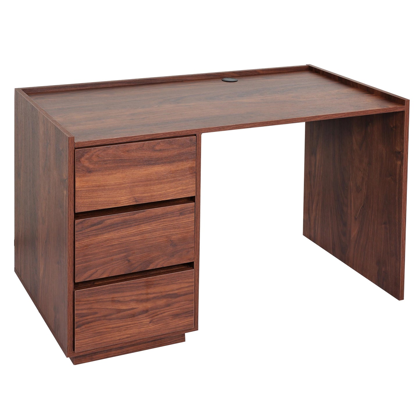 Cosmo Casa - Bureau - Met lade - MDF & Metaal - Walnootlook - 78×121×60 cm