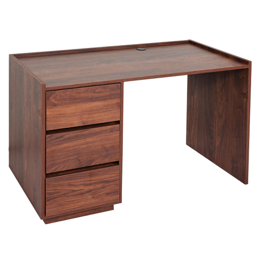 Cosmo Casa - Bureau - Met lade - MDF & Metaal - Walnootlook - 78×121×60 cm