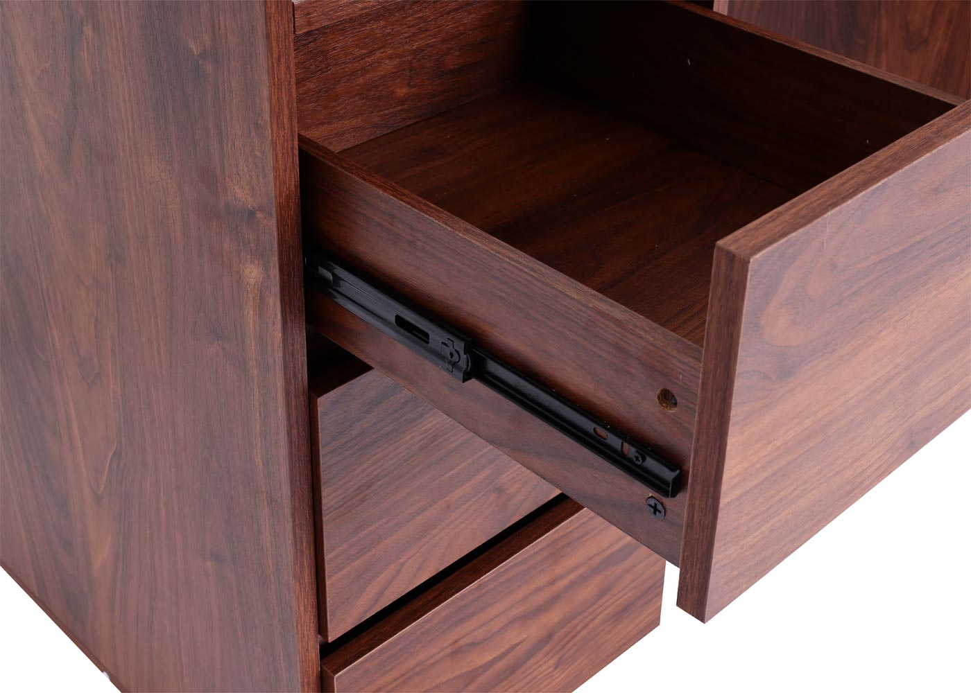 Cosmo Casa - Bureau - Met lade - MDF & Metaal - Walnootlook - 78×121×60 cm