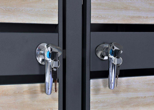 Cosmo Casa - Vuilnisbakbekleding - 2-delig - Metaal & Beukenhoutlook - Lichtbruin