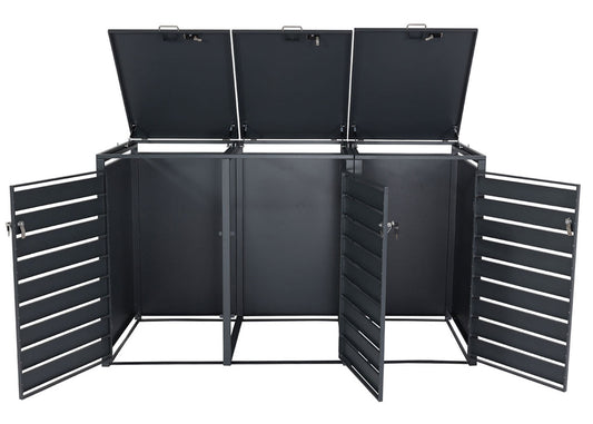 Cosmo Casa - Vuilnisbakbekleding - 3-delig - Metaal & Kersenhoutlook - Donkerbruin