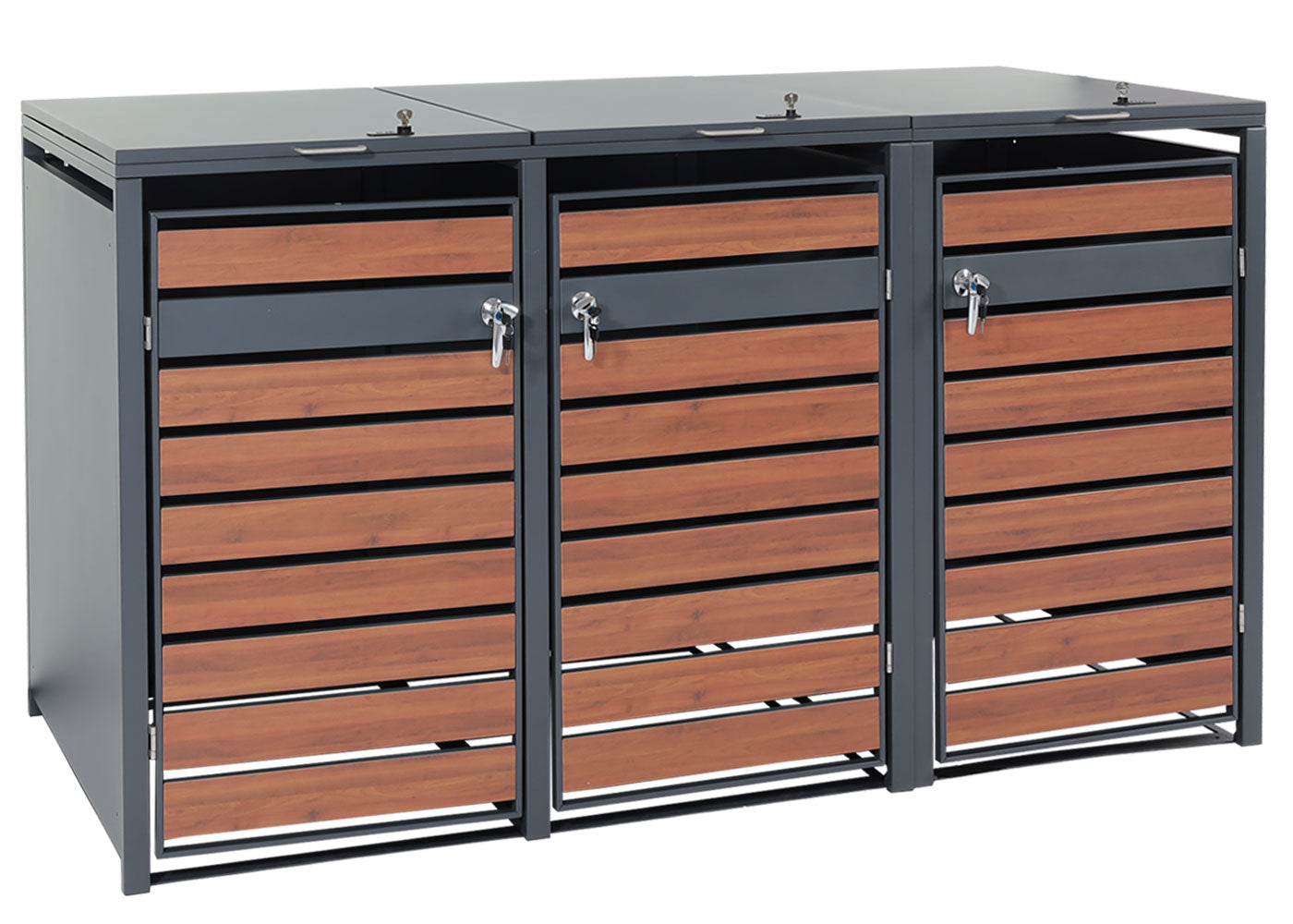 Cosmo Casa - Vuilnisbakbekleding - 3-delig - Metaal & Kersenhoutlook - Donkerbruin