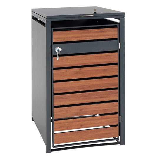 Cosmo Casa - Vuilnisbakbekleding - 1-delig - Metaal & Kersenhoutlook - Donkerbruin