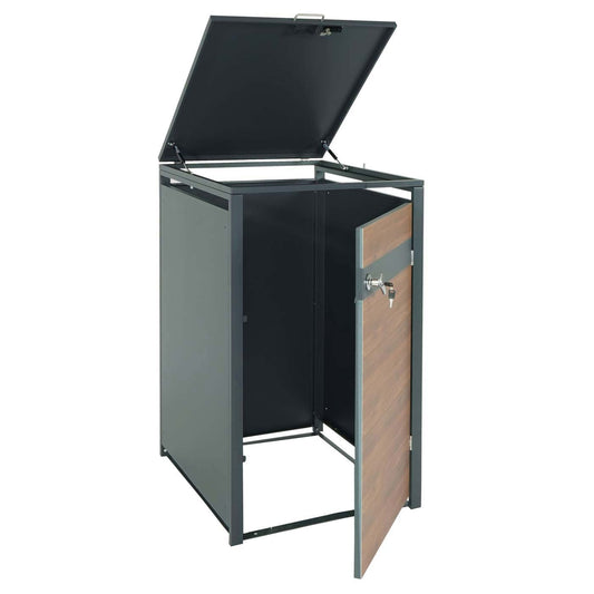 Cosmo Casa - Vuilnisbakbekleding - Uitbreidbaar - Metaal - Antraciet & Kersenhoutlook