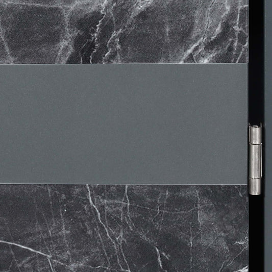 Cosmo Casa - 3-delige Vuilnisbakbekleding - Uitbreidbaar - Metaal - Donkere marmerlook