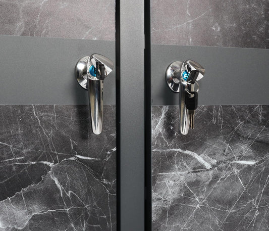 Cosmo Casa - 3-delige Vuilnisbakbekleding - Uitbreidbaar - Metaal - Donkere marmerlook