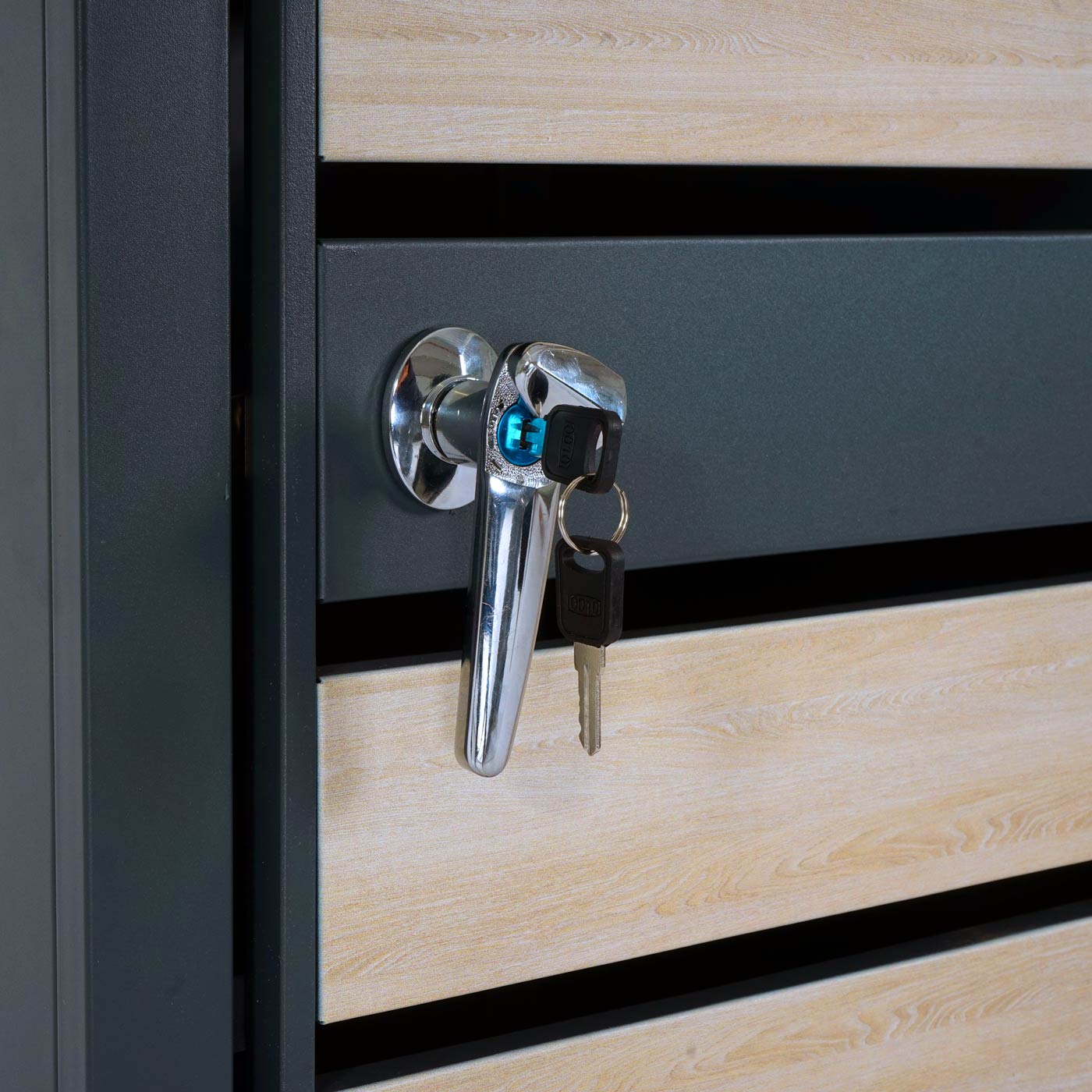 Cosmo Casa - XL Afvalcontainerbekleding - Containerbak - Metaal - 36 kg - Antraciet - Beukenhoutlook Lichtbruin