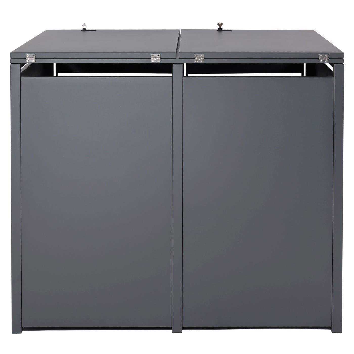 Cosmo Casa - XL Afvalcontainerbekleding - Containerbak - Metaal - 59 kg - Antraciet - Beukenhoutlook Lichtbruin