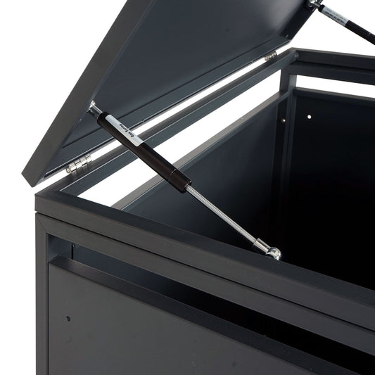 Cosmo Casa - XL Afvalcontainerbekleding - Containerbak - Metaal - 36 kg - Antraciet - Kersenhoutlook Donkerbruin