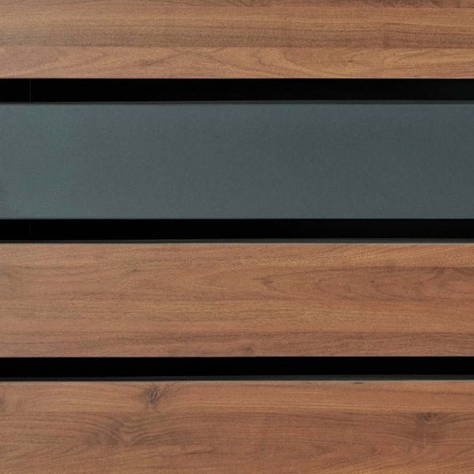 Cosmo Casa - XL Afvalcontainerbekleding - Containerbak - Metaal - 36 kg - Antraciet - Kersenhoutlook Donkerbruin