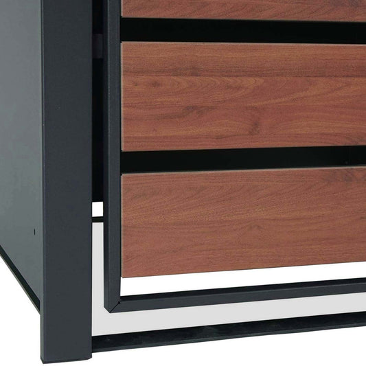 Cosmo Casa - XL Afvalcontainerbekleding - Afvalcontainerbak - Metaal - Antraciet & Kersenhoutlook - Donkerbruin / 95 kg