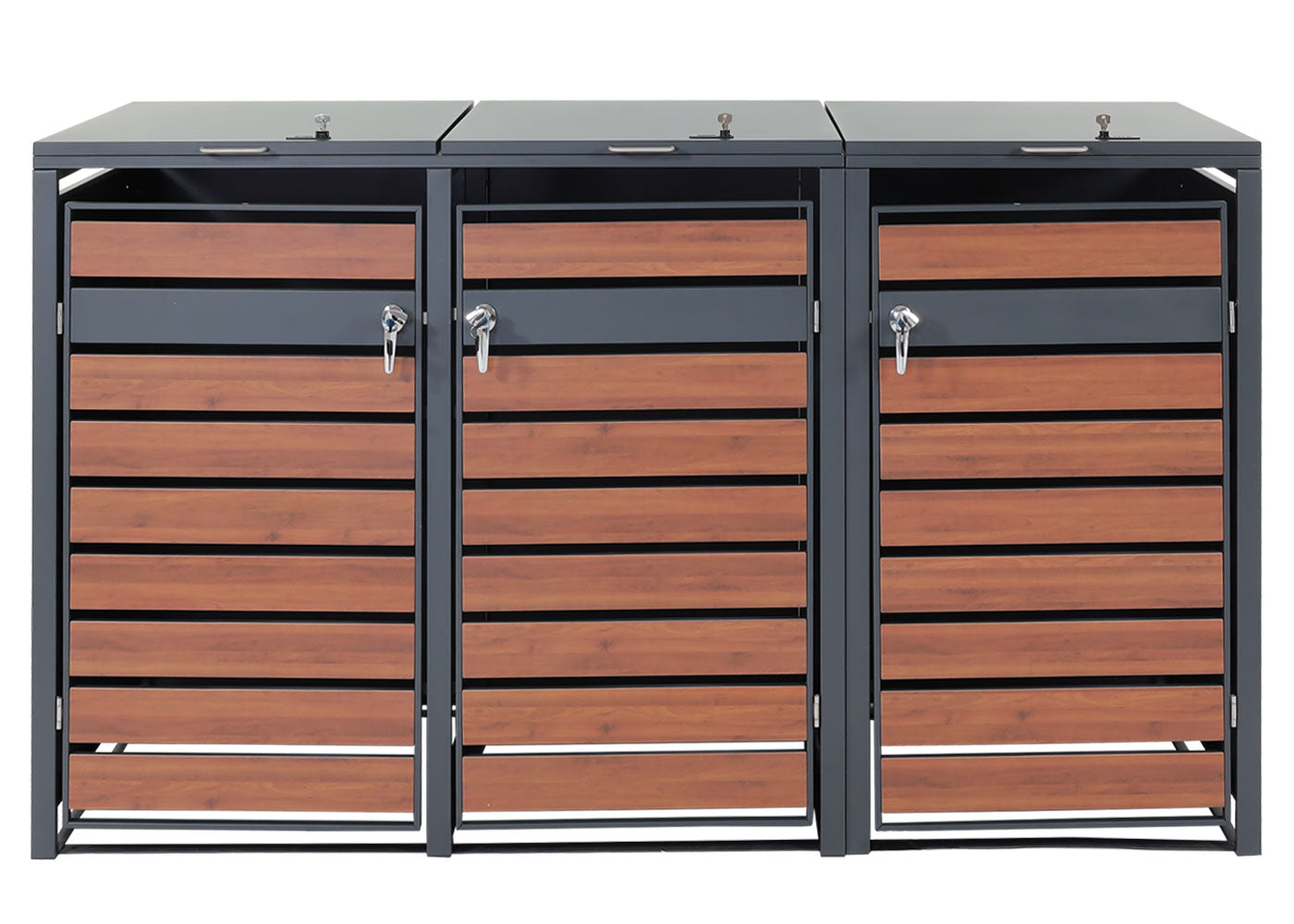 Cosmo Casa - XL Afvalcontainerbekleding - Afvalcontainerbak - Metaal - Antraciet & Kersenhoutlook - Donkerbruin / 95 kg