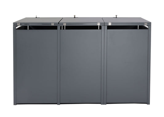 Cosmo Casa - XL Afvalcontainerbekleding - Afvalcontainerbak - Metaal - Antraciet & Kersenhoutlook - Donkerbruin / 95 kg